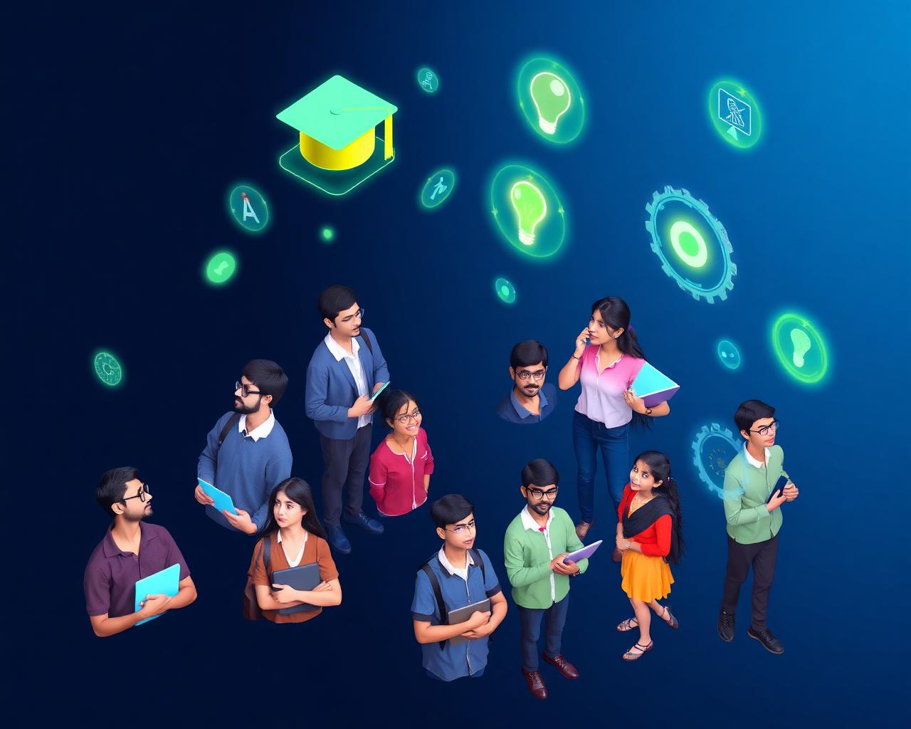 Students exploring career paths with AI guidance